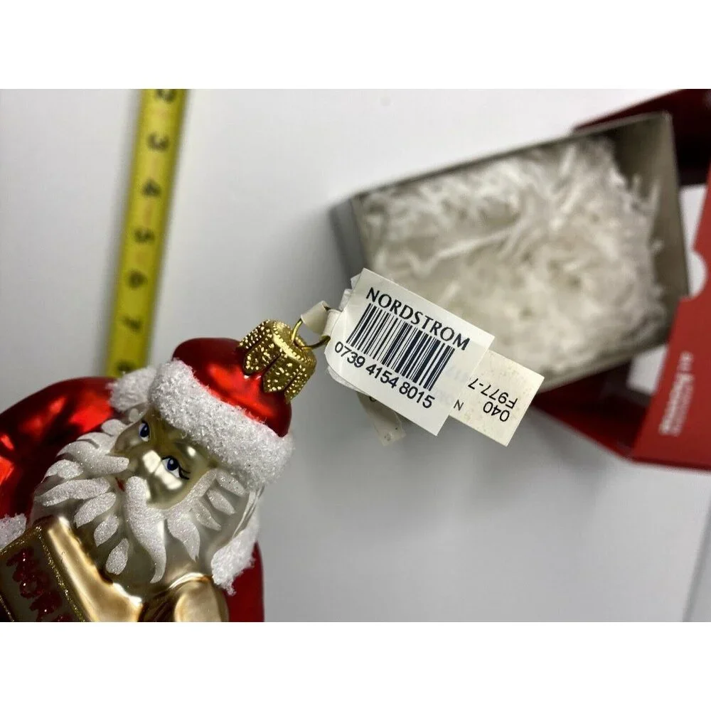 Santa Claus Signs Point To Nordstrom North Pole Christmas‎ Glass Ornament Poland